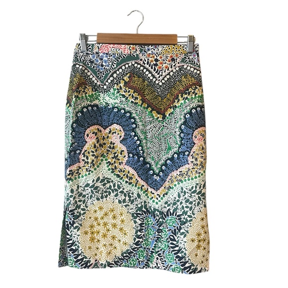 Anthropologie Moulinette Soeurs Multicolor Patterned Midi Skirt